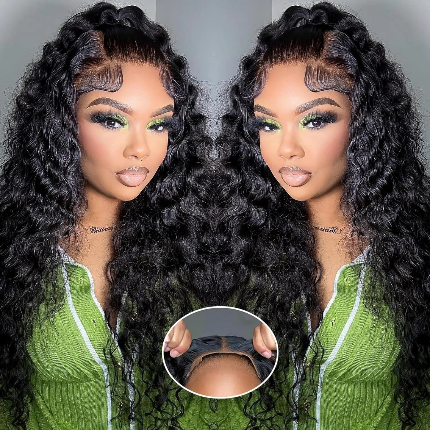 Maxy 250 Density Lace Frontal Human Hair Wig 13x6 HD Transparent Deep Wave Lace Front Wig PrePlucked 5x5 Glueless For Women