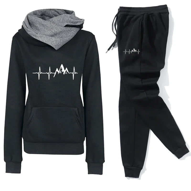 Maxy Daily Autumn Winter Quality Hoodies Women's Tracksuit Casual Print Single Sport Pants Comfort Outdoors Jogging Gym Woman Fashion