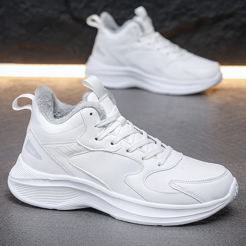 Maxy Plus Big Size 49 50 51 Winter Leather Sneakers Casual Sports Shoes Super Warm Inner Plush Frost-Resistant