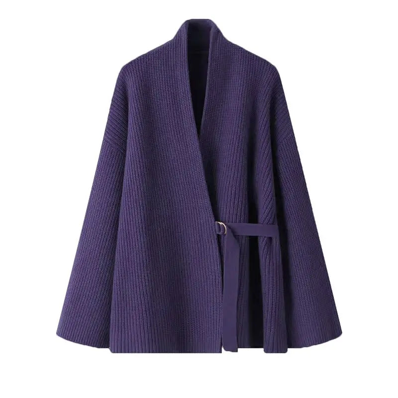 Maxy Women Autumn Winter Sweater Knit Turtleneck Dress 1 or Two Piece Set Lady Graceful Purple Jacket Black Bottoming Dresses Outfits