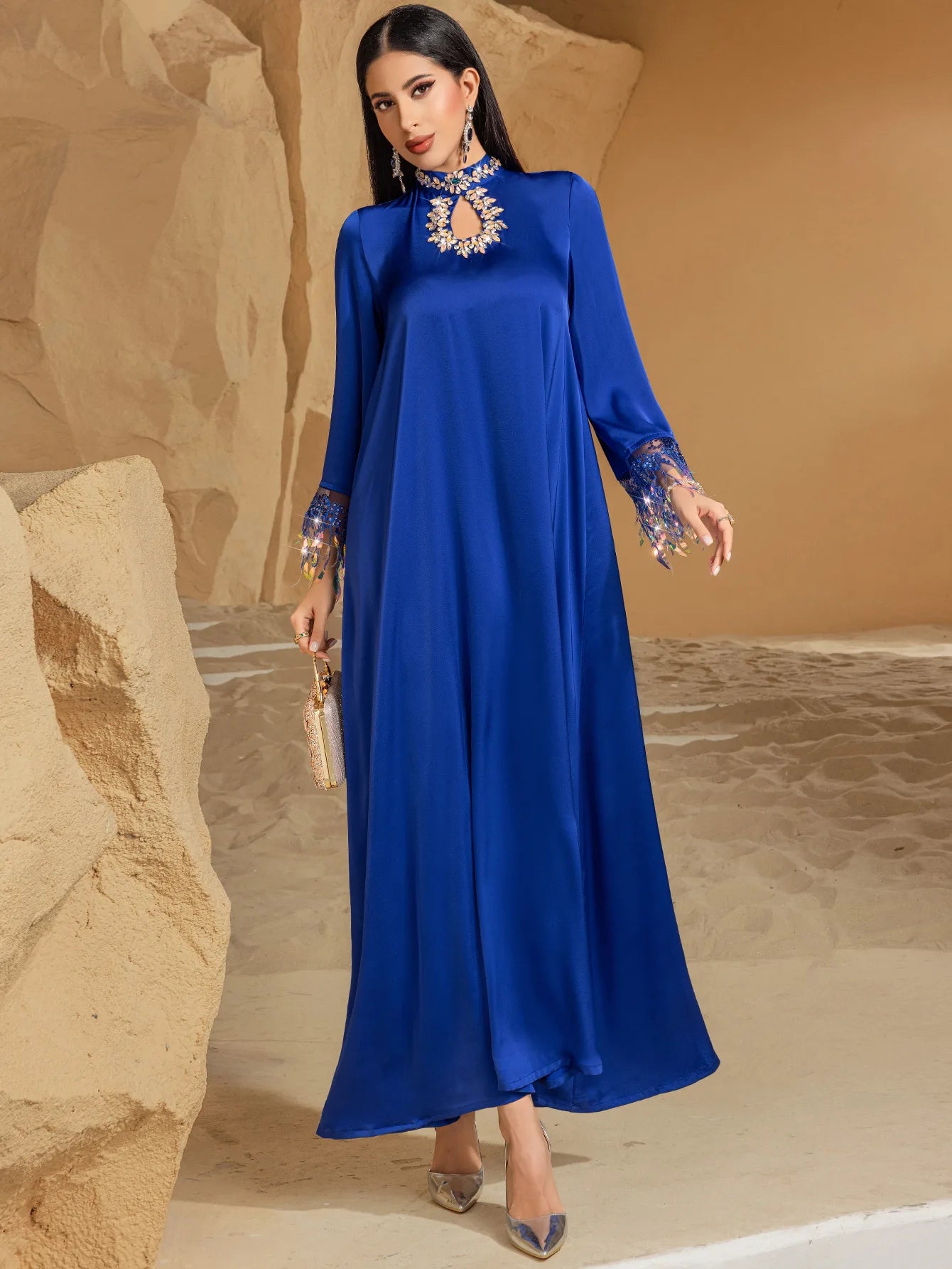 Maxy Luxury Diamond Evening Dresses for Abaya Dubai Formal Dress Elegant Women Gown Eid Djellaba Kebaya Femme Marocain Caftan