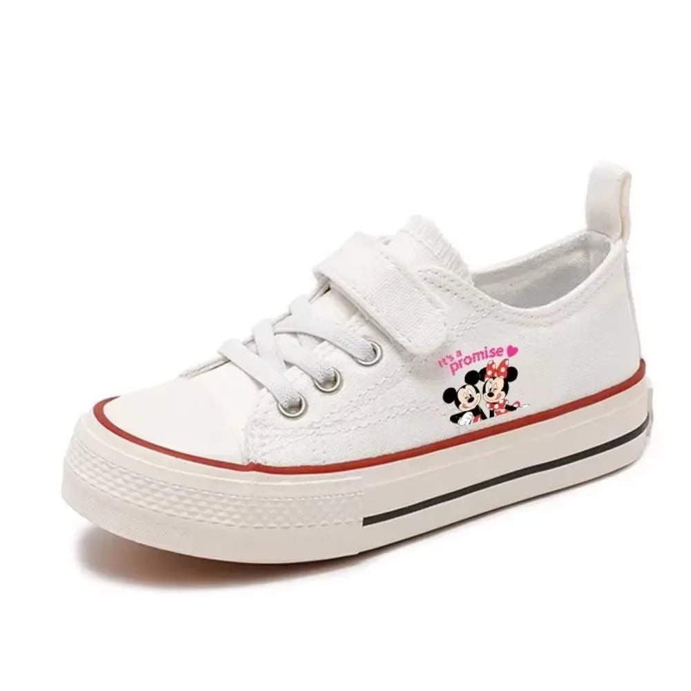 Maxy Girl Boys Kids Shoes Love Mickey Mouse Clubhouse Disney High-top Low Canvas shoes Casual Cartoon comfort Children Print Shoes 22