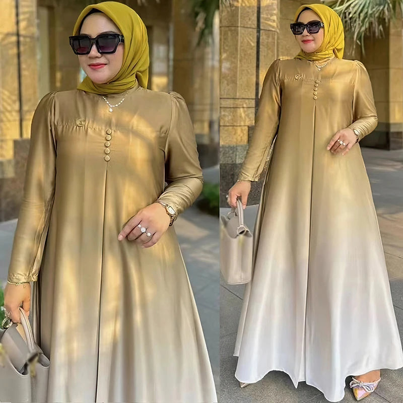 Maxy Plus Size African Dresses for Women Print Ombre Kaftan Dubai Abaya Ankara Dashiki Africa Clothing Loose Boubou Robe Gown Evening