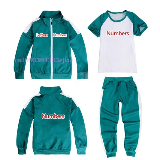 Maxy New Squid Teenagers Sportswear Sweatshirt Player 456 Cosplay Costume 230 Thanos Tracksuit Jacket T-shirt Pant ★❤♡★