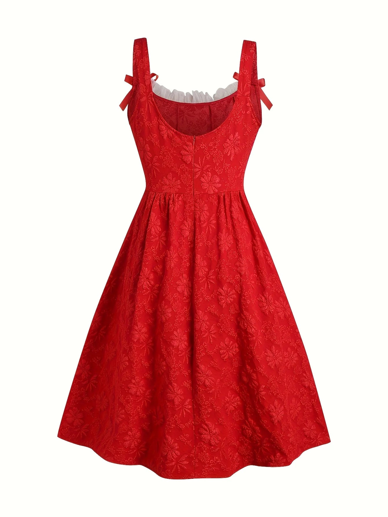 Maxy Plus-size ladies floral sweet lace back formal princess dress party evening gown