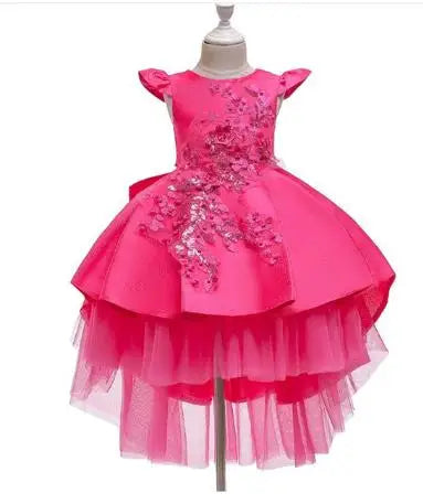 Maxy Girls Dress Kids Dresses Little Princess Flower Girl Dress Long Wedding Gown Children Christmas Party Clothing 1 2 3 6 8 Years