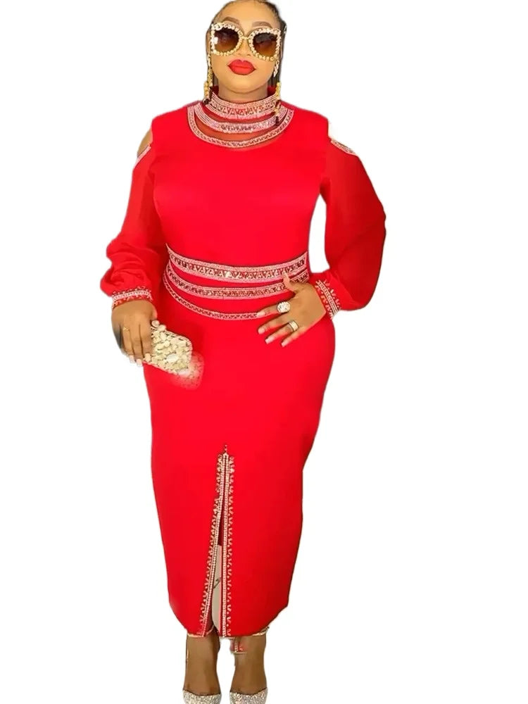 Amay Elegant Dresses for Women New Summer Africa Clothing Plus Size Wedding Party Long Dress Dashiki Ankara Outfit Robe