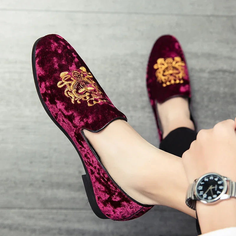 Amay Designer Formal Dress Shoes for Men Red Luxury Trendy Male Business Loafers New Chelsea Italian England Gentleman Oxfords