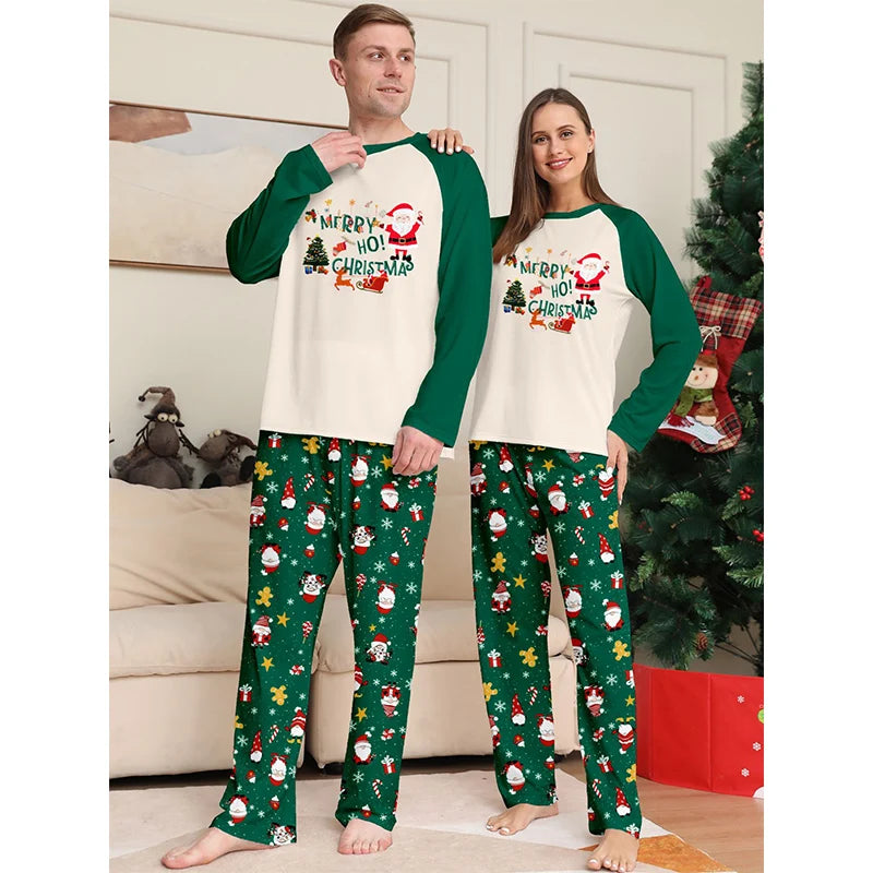 Maxy Christmas 2024 Matching Pajamas Family Outfits Patchwork Set Adult Father Mother Kids Baby Sleepwear Look Pajamas Dog Clothes