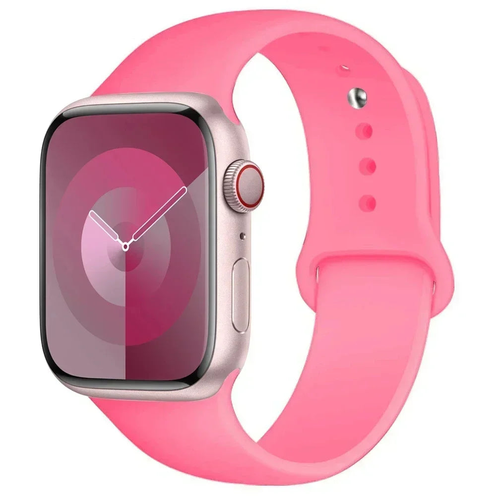 Maxy Silicone Band For Apple Watch strap 44mm 45mm 40mm 41mm 42-46mm sport bracelet iwatch series 8 7 6 5 4 9 10 11 SE-Ultra 2/3 49mm