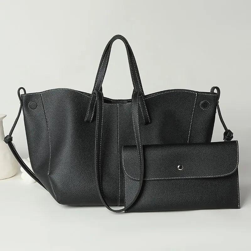 Maxy Fashion Brand Retro Tote Bag for Women French Niche Design Handbag PU Leather Composite Bag Large Capacity Underarm Shoulder Bag