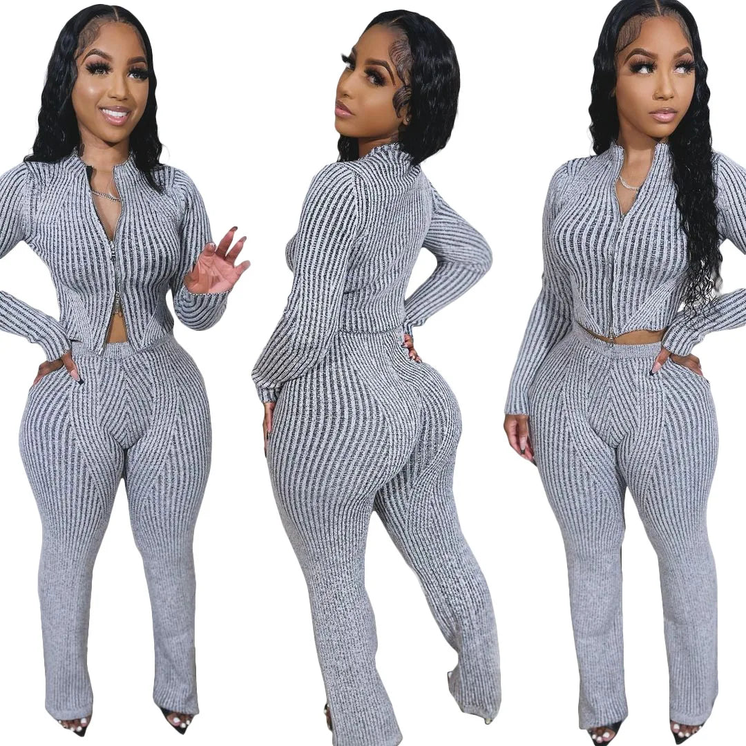 Maxy 2 Piece Women Set Dashiki African Clothes Summer Autumn New Fashion Long Sleeve Top And Pants Suit Party Lady Matching Sets