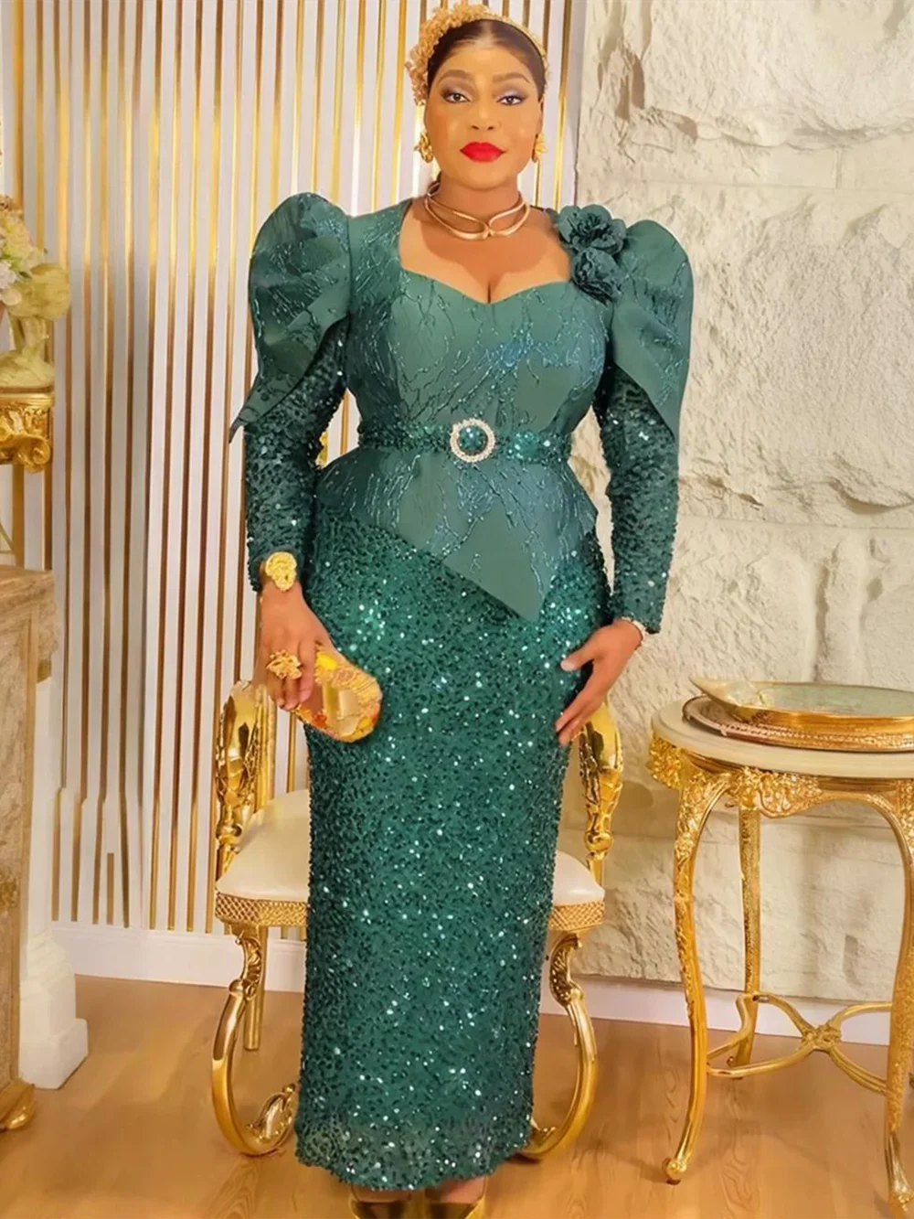 Amay Elegant Dresses for Women Luxury Sequin Evening Gown Plus Size Wedding Party Dress New Clothing Outfits