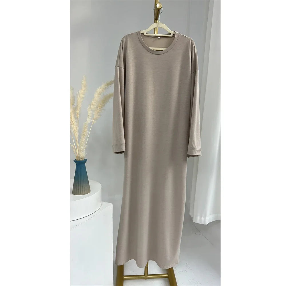 Maxy Closed Abaya Sweatshirt Muslim Dress Plain Casual Abayas for Women Dubai Traditional Turkey Islamic Clothing Kaftan Hijab Robe