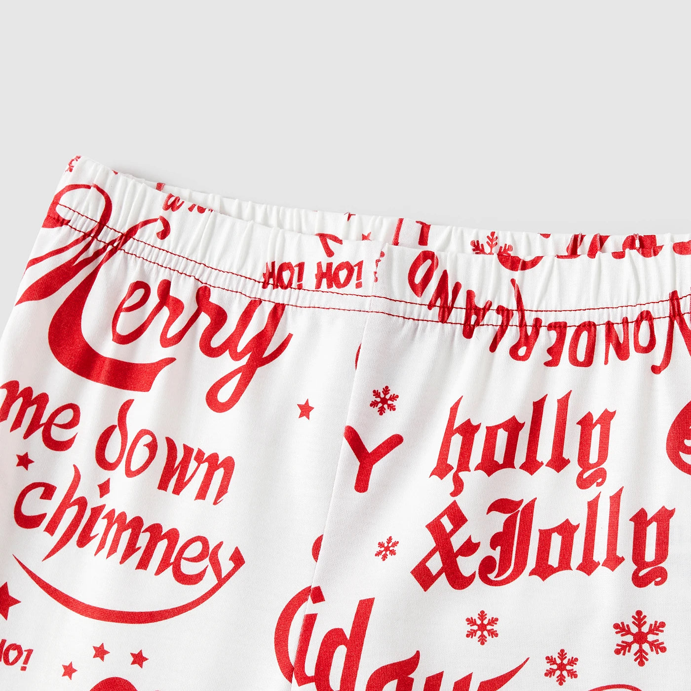 PatPat Christmas Family Matching Long-sleeve Letter Print Red Pajamas Sets (Flame Resistant)