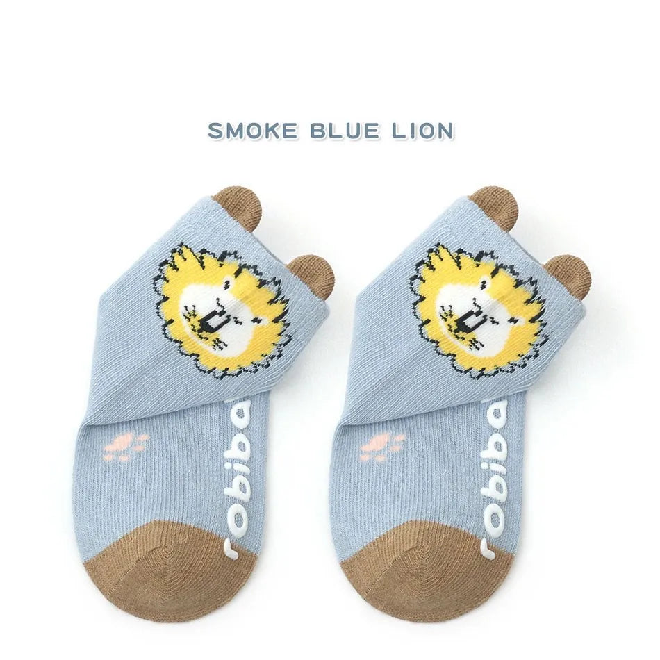 Baby Socks Infant Bear Bunny Lion Zebra Penguin Floor Socks Boy Girl Animal Ears Stockings Children Anti-Slip Clothing Accessory