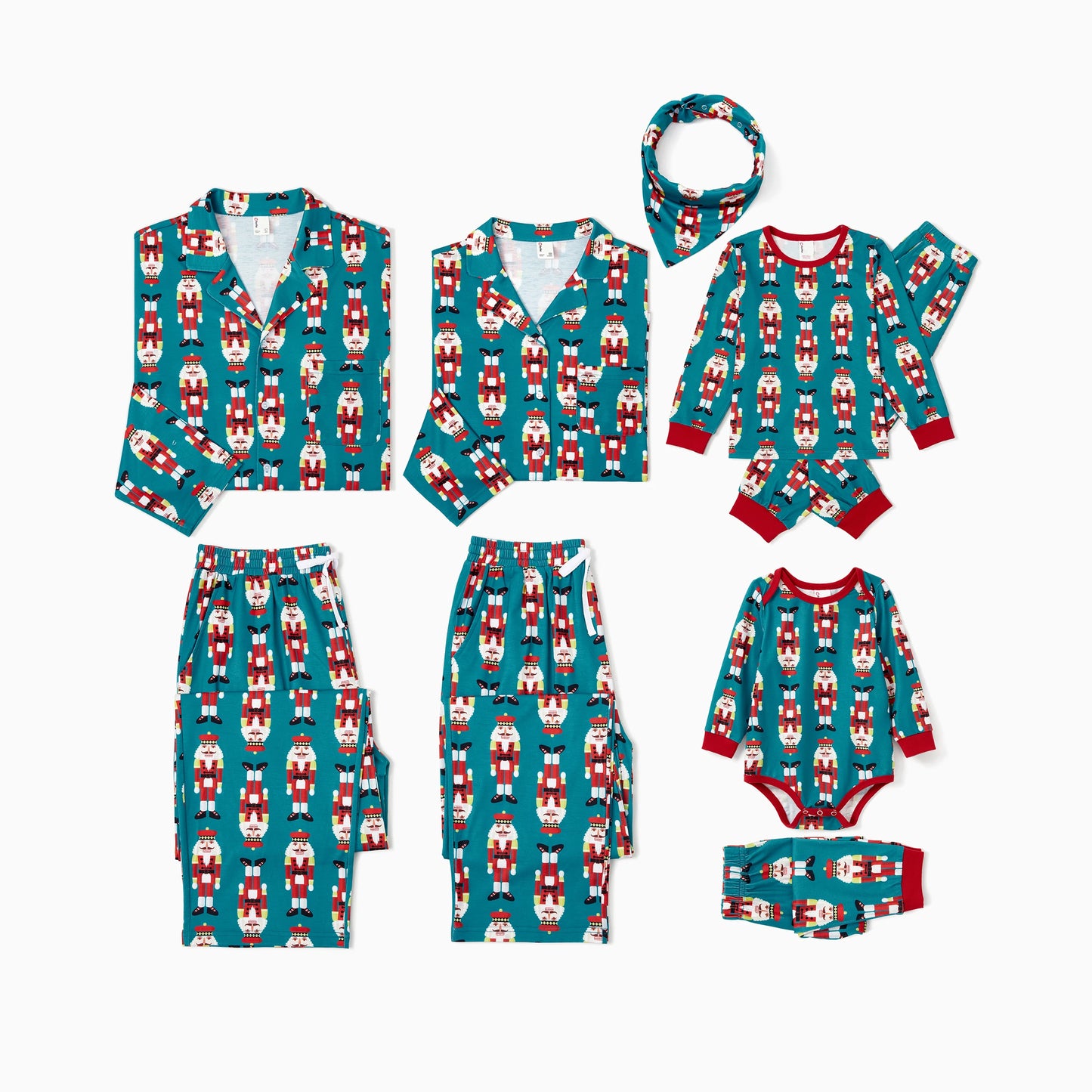 PatPat Christmas Pajamas Sets Family Matching Allover Nutcracker Pattern Collared Holiday