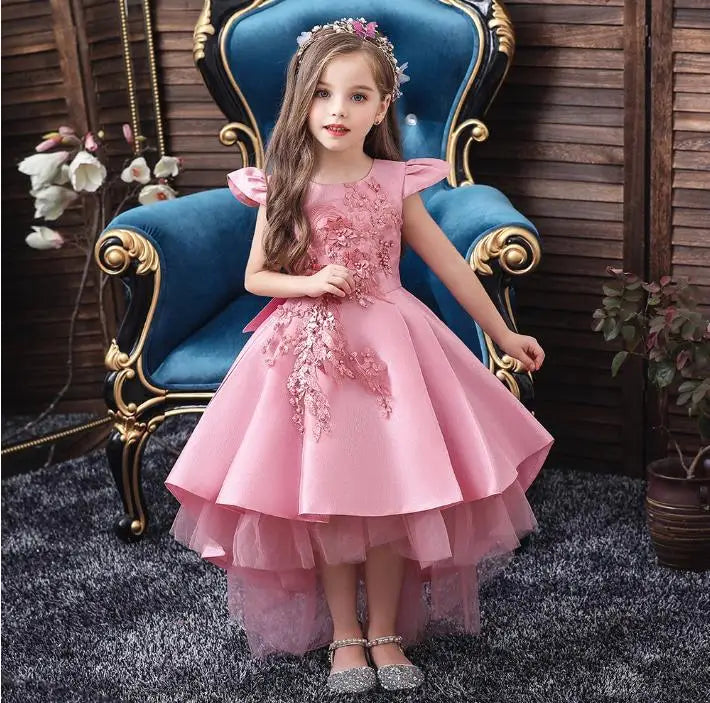 Maxy Girls Dress Kids Dresses Little Princess Flower Girl Dress Long Wedding Gown Children Christmas Party Clothing 1 2 3 6 8 Years