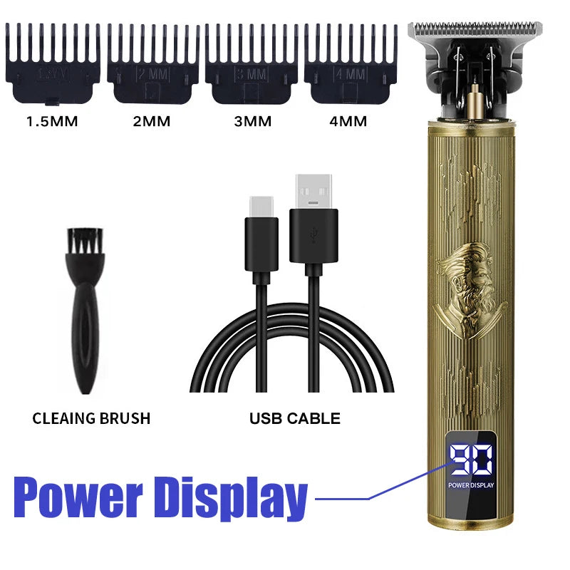 Maxy New Retro T9 Hair Clipper For Men, Electric Shaver, Rechargeable Hair Clipper, Portable Cordless Beard Trimmer
