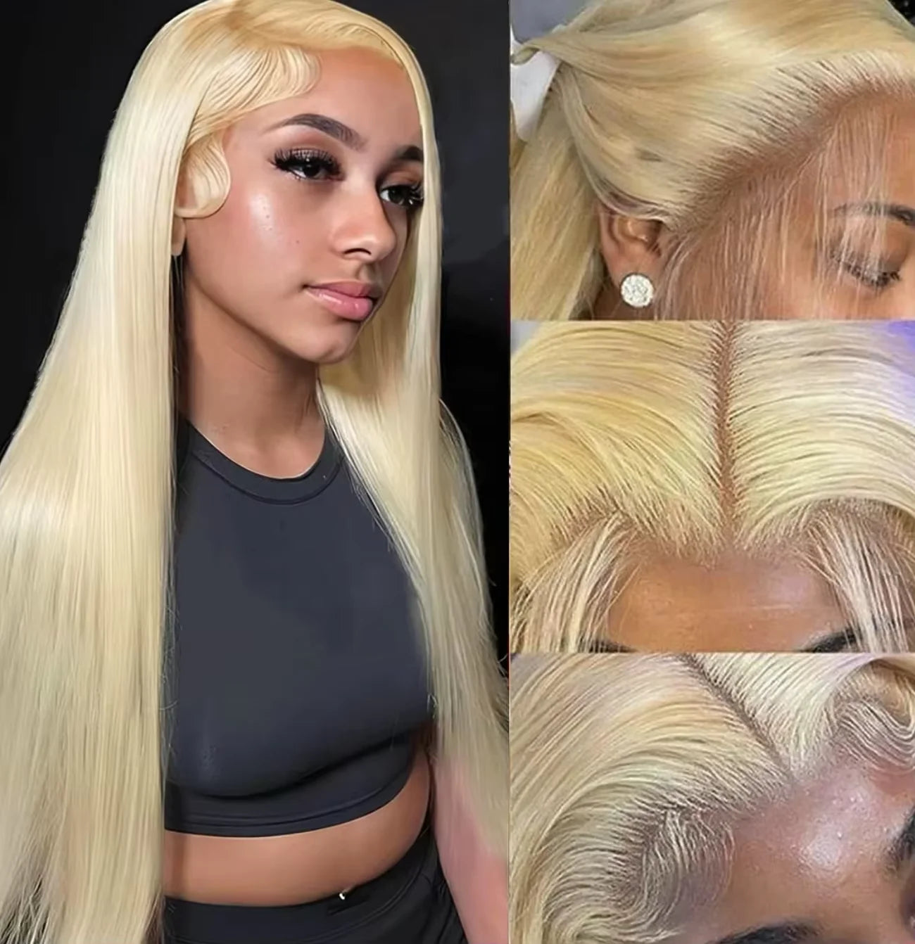 Maxy High Density Honey Blonde 613 Colored Bone Straight Human Hair 13x4 Max Lace Frontal Wig 13x6 HD Lace Front Wigs For Women