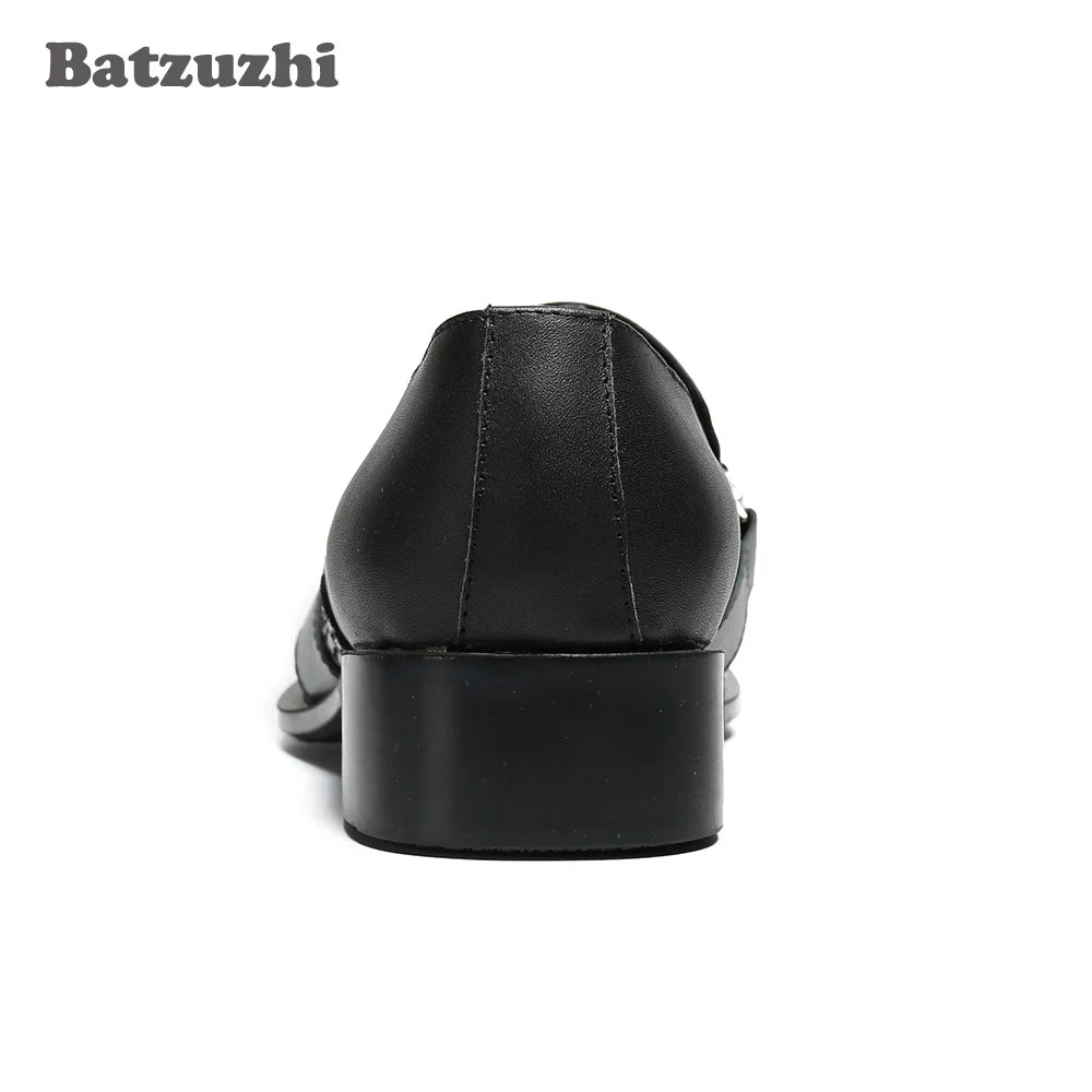 Amay Italian Type Men Shoes Pointed Toe Black Formal Leather Dress Shoes Zapatos Hombre Slip-on Business Party Shoes Men!