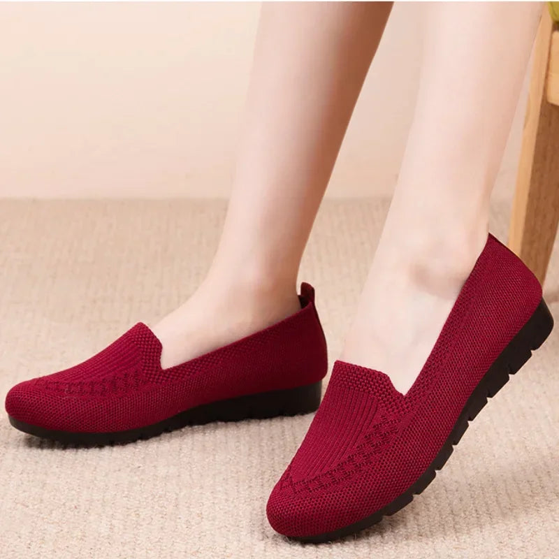 Maxy Mesh Breathable Sneakers Women Breathable Light Slip on Flat Casual Shoes Ladies Loafers Socks Shoes Women Zapatillas Mujer