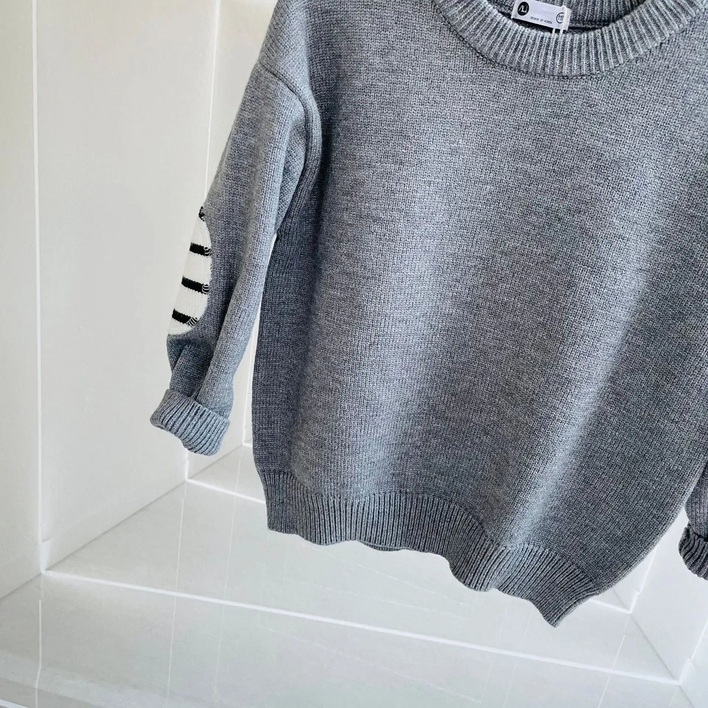 Maxy Baby Kids Sweater Patchwork Long Sleeve Fashion Big Boy Outfit O-Neck Knitted Clothes for 3-13T Autumn Fall Girl Toddler Outfits