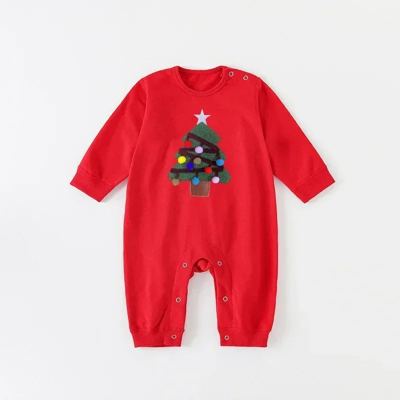 Christmas Family Matching Outfits Out Wear Winter Pajamas Tops Adult Kid Baby Merry Xmas Fleece T-shirts Family New Year Clothes