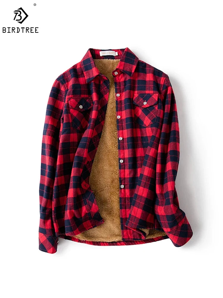 Maxy Women Plus Velvet Thicken Plaid Shirts Winter Warm Coat Jacket Brand Woman Clothes Fleece Tops Female Casual Outerwe T26701J
