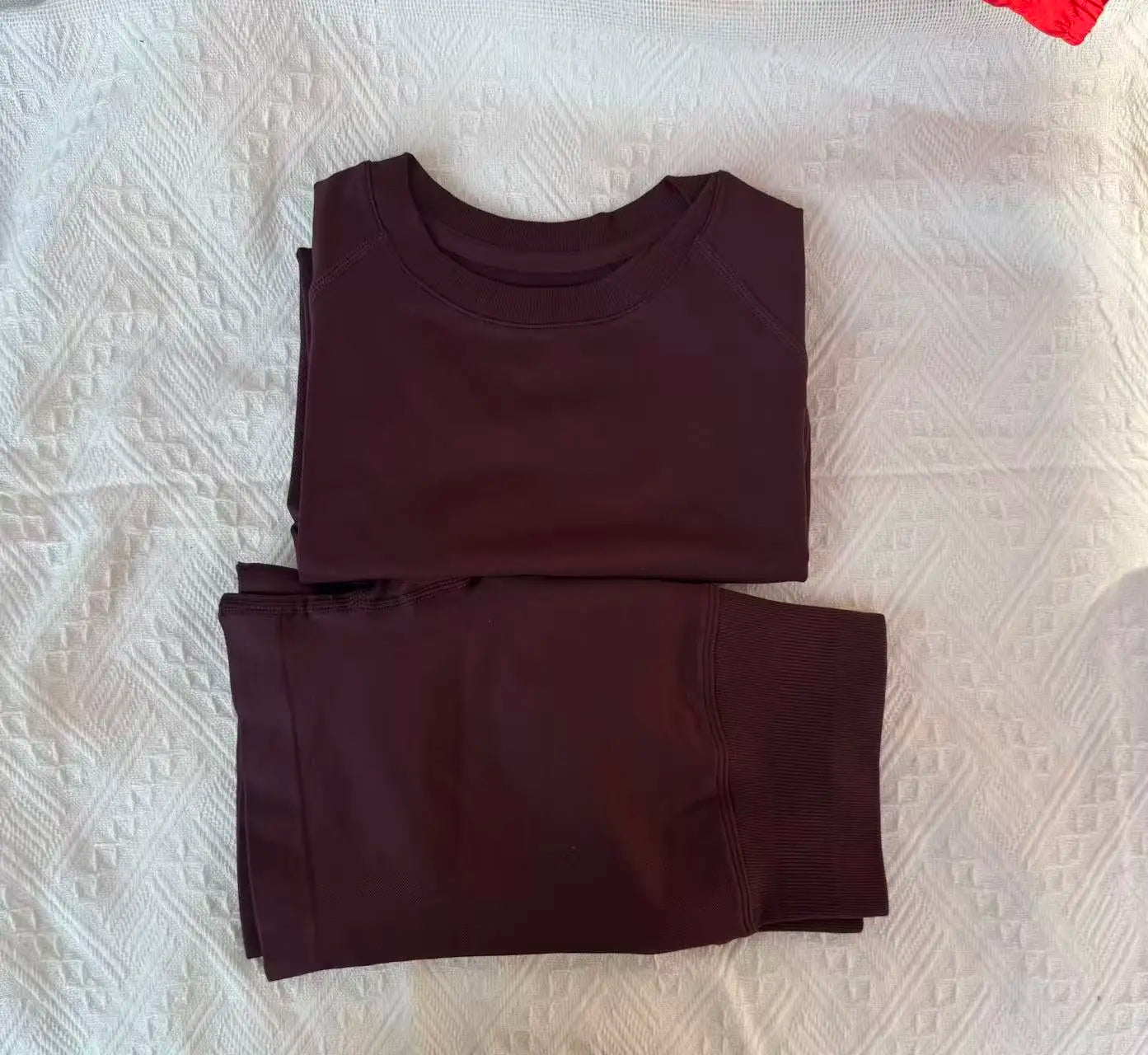 Maxy New Four Seasons 2-piece Sports Set Short Sleeve Round Neck Seamless Indoor Yoga Top Boxing Fitness Running Shorts Sports Set