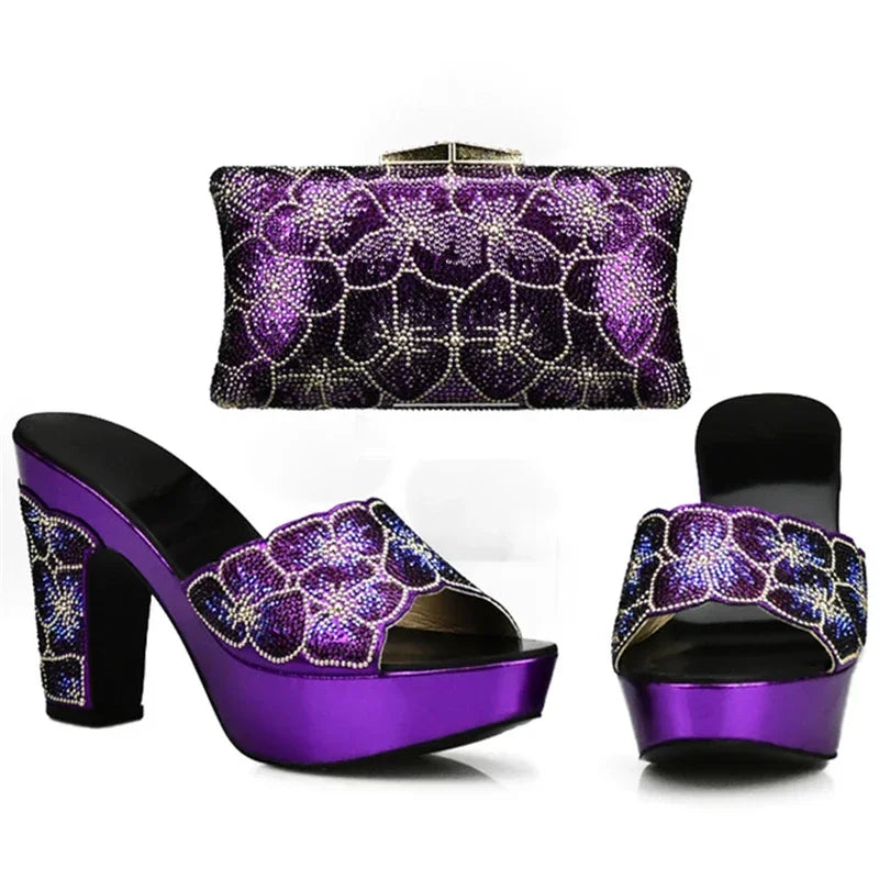 Maxy New Arrival Elegant Shoes and Bag Sets for Women African Matching Shoes and Bags Italian in Women Wedding Shoes Bride