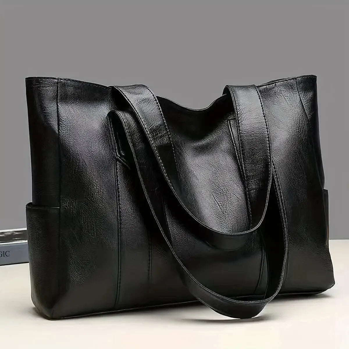 Maxy Vintage Large Capacity Tote Bag, Retro Vegan Shoulder Bag, Women's Casual Handbag For Commute