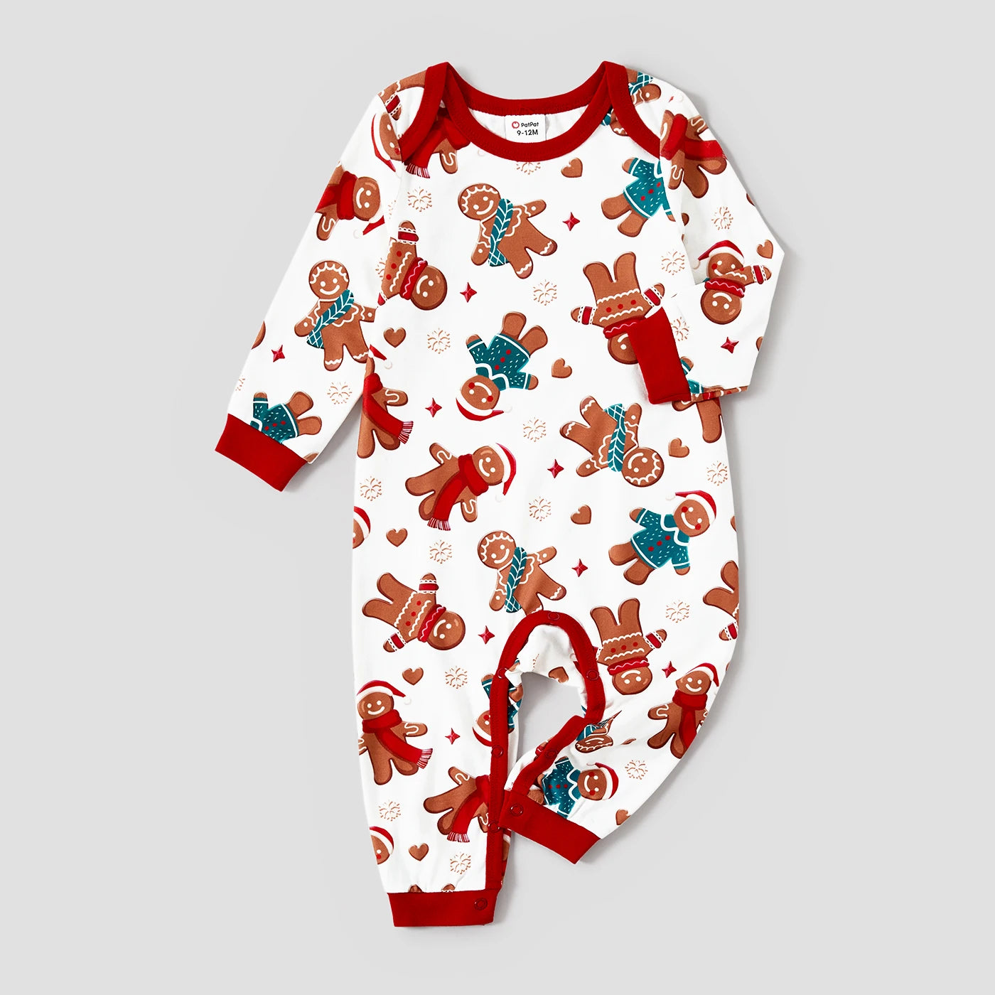 PatPat Christmas Cartoon Gingerbread Man Allover Print Family Matching Pajamas Sets (Flame Resistant)