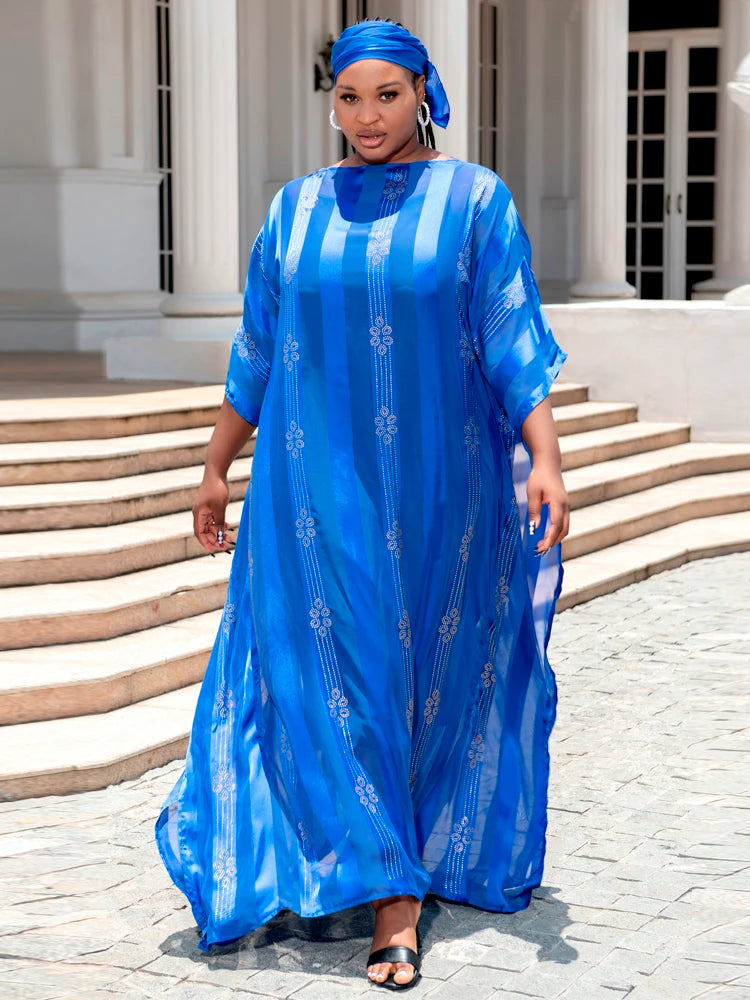 Maxy Women Party Evening Dresses African Dashiki Print Kaftans Long Robe Dubai Turkey Muslim Abayas Two Piece Set Africa Clothes