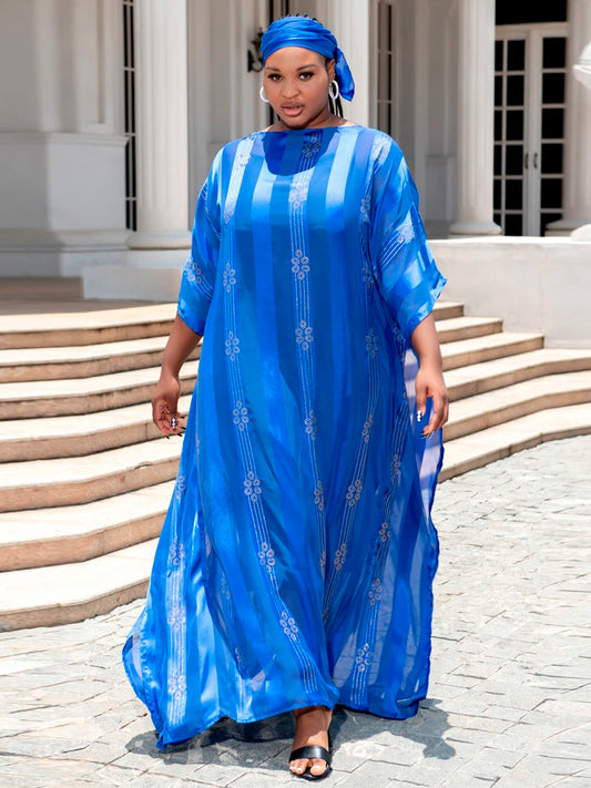 Maxy Women Party Evening Dresses African Dashiki Print Kaftans Long Robe Dubai Turkey Muslim Abayas Two Piece Set Africa Clothes