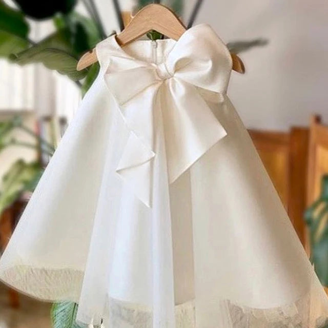 Maxy Princess Summer Big Bow Baby Girl Dress 1st Birthday Party Wedding Dress For Girl Party Princess Evening Dresses Kid Girl Clothes