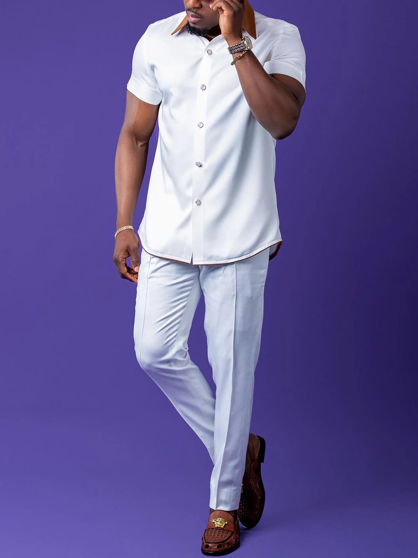 Amay Men Traditional Summer Outfit New in Sportswear Tracksuit Printed T-Shirts Clothes Set Fashion Sports Pant Clothing Suit