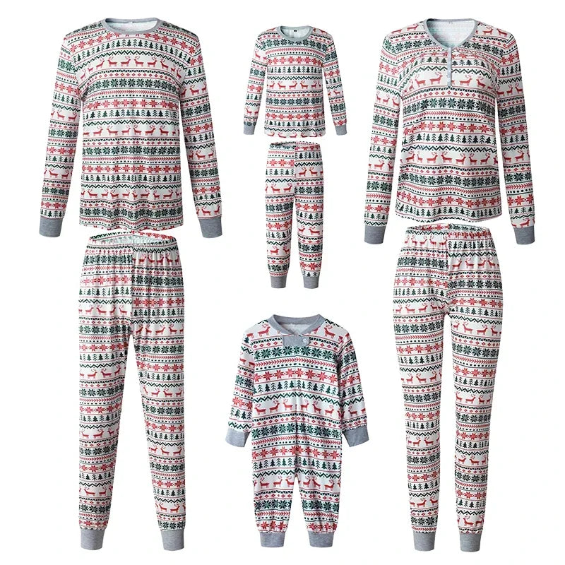 Maxy Christmas Family Matching Pajamas New Year Xmas Father Mother Kids Baby Clothes Set Dad Mom and Daughter Son Pyjamas Outfit