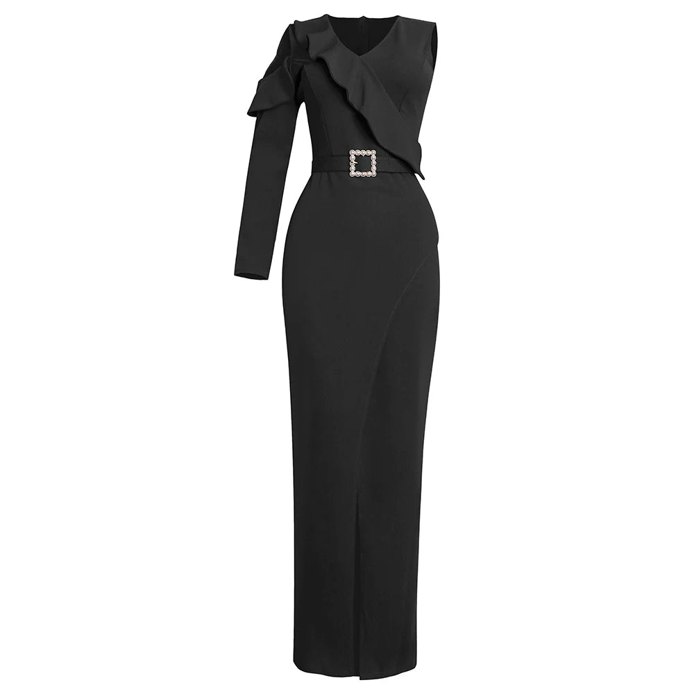 Maxy Elegant Dresses for Women Sleeveless V-Neck Bodycon Wedding Party Dress Fashion Sexy Long Maxy Plus Size Turkey Outfits