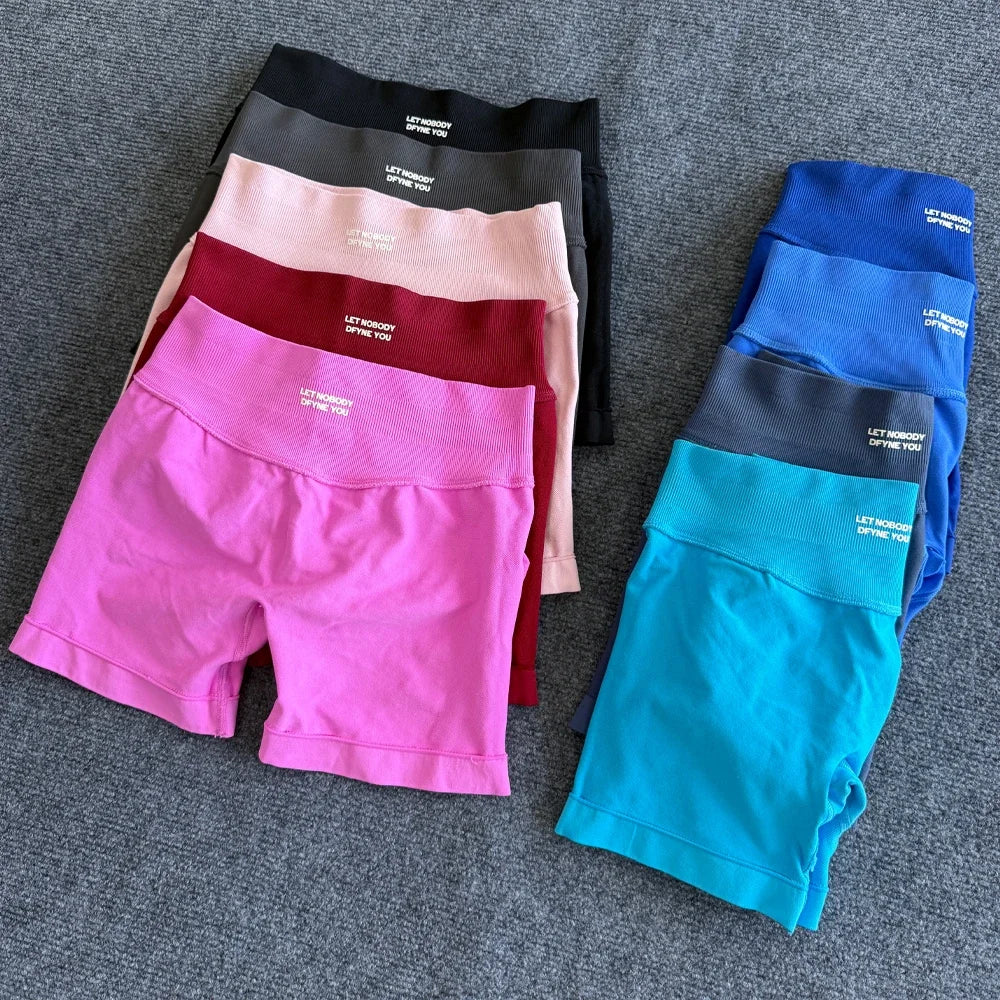 Maxy Impact Shorts with Logo Women Seamless Yoga Shorts Scrunch Bum Gym Shorts Workout Biker Short Fitness