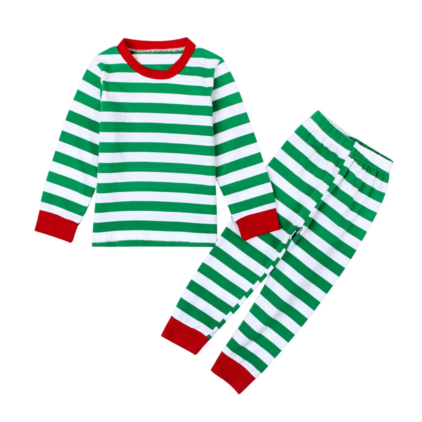 Max Baby Boy Clothes Christmas Family Matching Outfits Red Green Full Sleeve Striped Pant Children Pajama Kids Family Clothing Sets