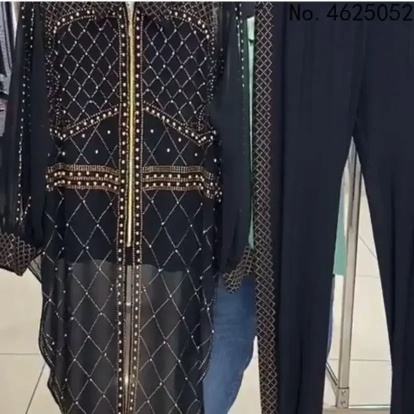 Maxy Autumn Women Long Sleeve Dashiki Two Pieces Sets Top and Long Pant African Clothes Women African Suit