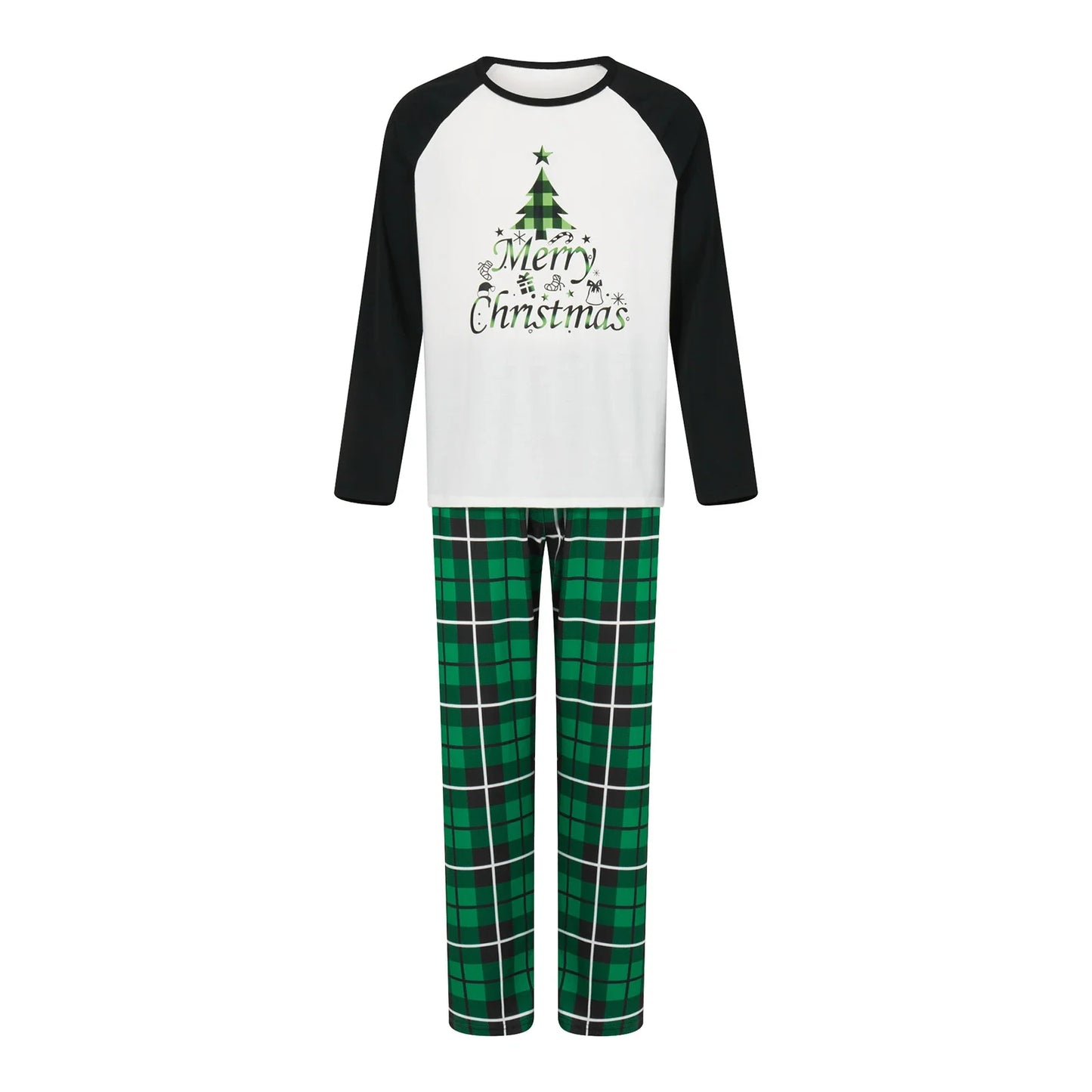 Family Christmas Pajamas Baby Adult Kids Daughter Mommy Pjs Long Sleeve Xmas Tree Print T-shirts Plaid Pants Sleepwear Outfits