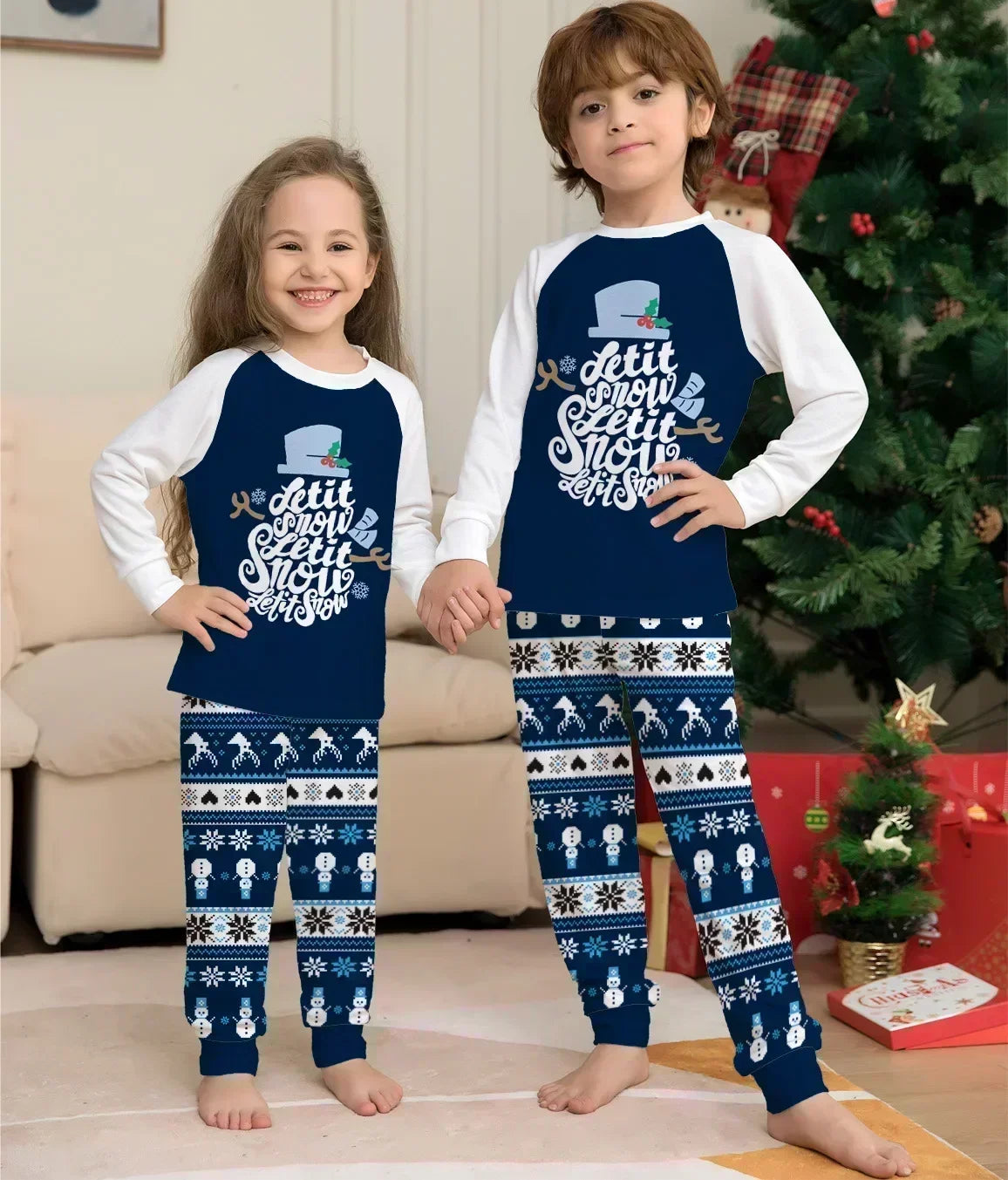 Letter Print Christmas Family Pajamas Set Mother Father Kids Matching Outfits Cute Soft 2 Pcs Suit Baby&Dog Romper Pjs Xmas