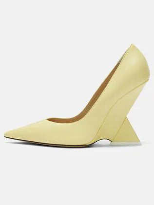 Maxy Women Heels Pumps Designer Shoes Patent Leather Pointed Toe Slingback Shallow Luxury Brand Strange Heel Woman Shoes