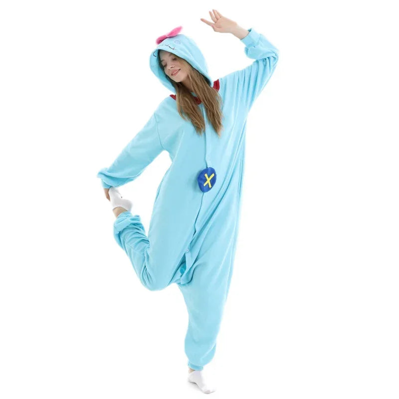 Maxy Blue animal Kurumi adults' onesies women men pajamas Halloween costumes cosplay jumpsuit Christmas gift