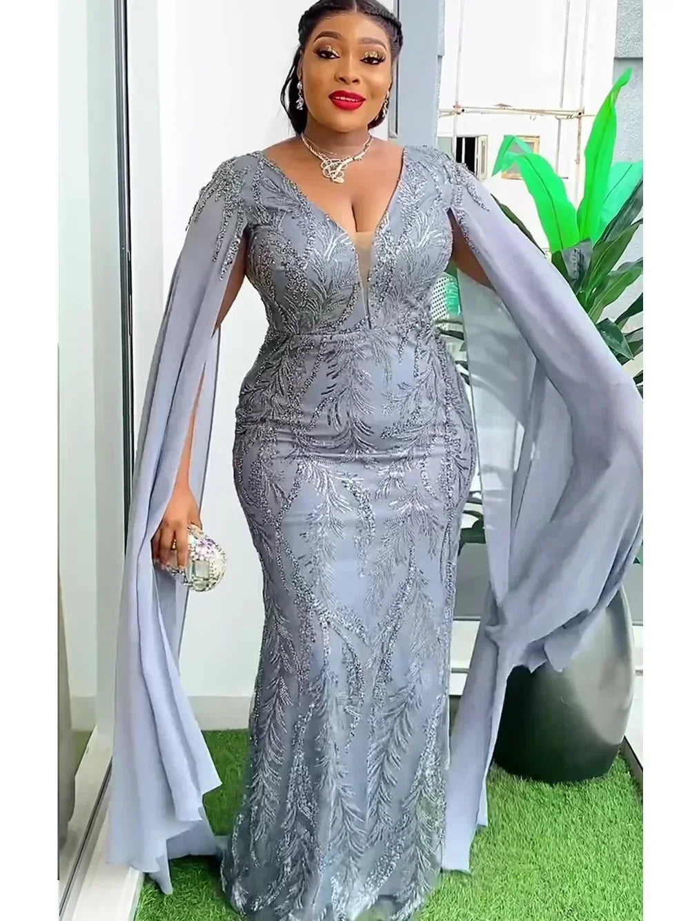 Maxy Plus Size Party Dresses for Women Dashiki Ankara Sequin Wedding Evening Gown Sexy Bodycon Maxy Long Dress Clothes