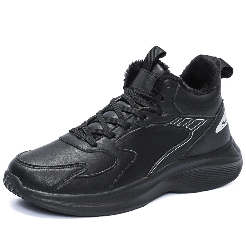 Maxy Plus Big Size 49 50 51 Winter Leather Sneakers Casual Sports Shoes Super Warm Inner Plush Frost-Resistant