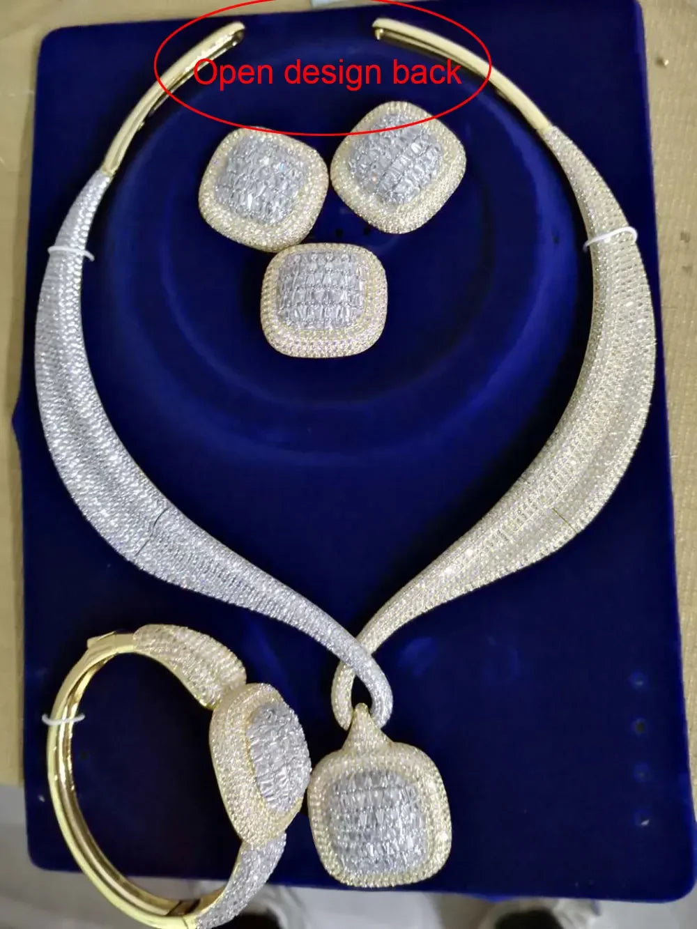 Maxy Trendy 4PCS Luxury Turquoise Statement Jewelry sets For Women Wedding Cubic Zircon Indian African Dubai Bridal Necklace