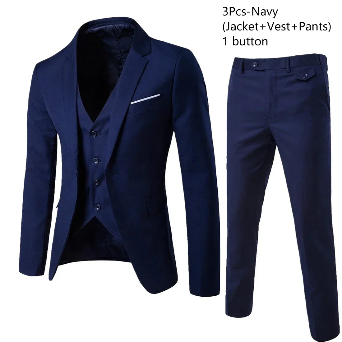 Visco Men Suits For Business Wedding Blazers 2 Pieces 3 Sets Elegant Full Vest Pants Coats Formal Jackets Luxury